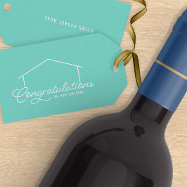 Etiquetas Para Regalos Felicidades Nueva Casa Silueta Editable Color