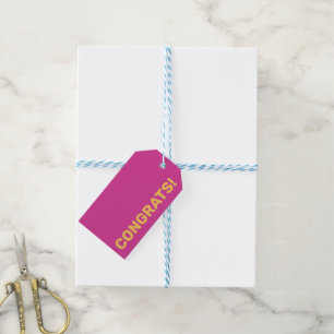 Etiquetas Para Regalos ¡Felicidades personalizadas en negrita modernas de