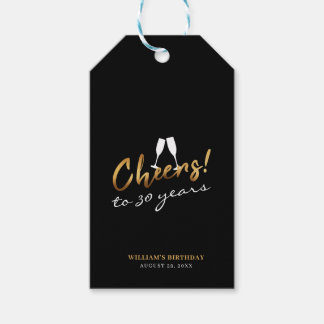 Etiquetas Para Regalos Felicidades por 30 Años Cumpleaños adulto de oro n