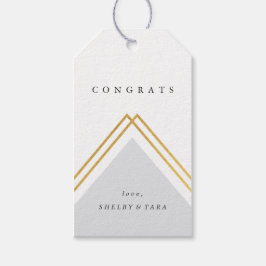 Etiquetas Para Regalos Felicitaciones grises geométricas modernas