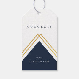 Etiquetas Para Regalos Felicitaciones modernas geométricas de falso foil