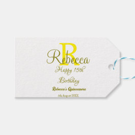 Etiquetas Para Regalos Feliz 15º cumpleaños Moder de adición de nombre am