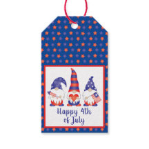Feliz 4 de julio de gnomos azul rojo blanco