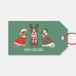 Etiquetas Para Regalos Feliz Bulldog navideño