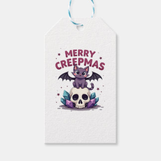 Etiquetas Para Regalos Feliz Creepmas Gato Pastel Goth Navidad Calavera T