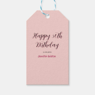 Etiquetas Para Regalos Feliz cumpleaños 30 add nombre fecha elegante simp