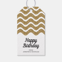 Feliz Cumpleaños Brillo Dorado Falso Blanco