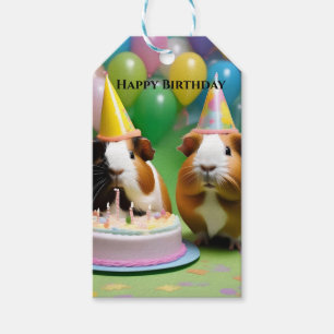 Etiquetas Para Regalos Feliz Cumpleaños Con Conejillos de Indias de Fiest