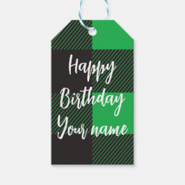 Etiquetas Para Regalos Feliz Cumpleaños Cuadros Verdes