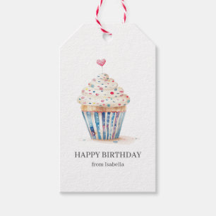 Etiquetas Para Regalos Feliz Cumpleaños Cupcake Moderno
