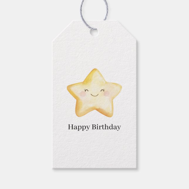 Etiquetas Para Regalos Feliz Cumpleaños Estrella (Anverso)
