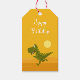 Etiquetas Para Regalos Feliz cumpleaños lindo gracioso dinosaurio chino