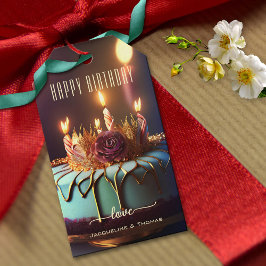 Etiquetas Para Regalos Feliz cumpleaños Pastel festivo