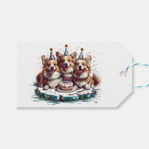 Etiquetas Para Regalos Feliz cumpleaños Pembroke Welsh Corgi Dogs