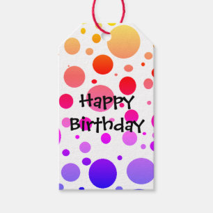Etiquetas Para Regalos Feliz cumpleaños punteado arco iris