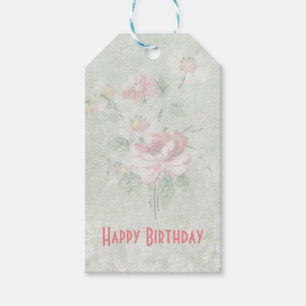 Etiquetas Para Regalos Feliz cumpleaños Rosas desconocidos Shabby Vintag