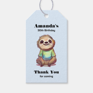 Etiquetas Para Regalos Feliz Cumpleaños Sonriente, Sentado Relajado