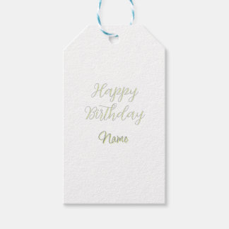 Etiquetas Para Regalos Feliz cumpleaños verde gris pastel nombre fecha mo