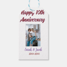 Etiquetas Para Regalos Feliz décimo aniversario foto boda apellido d