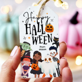 Etiquetas Para Regalos Feliz Día de Fantasma de Halloween o trato a niños