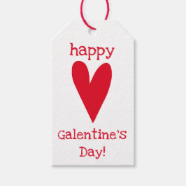Etiquetas Para Regalos ¡Feliz Día de Galentine! Corazón rojo