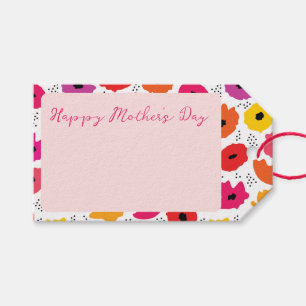Etiquetas Para Regalos Feliz Día de la Madre Moderno Floral de amapola ro