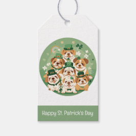 Etiquetas Para Regalos Feliz Día de San Patricio Bulldoges en inglés