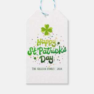 Etiquetas Para Regalos Feliz Día de San Patrick, nombre de la familia Sha