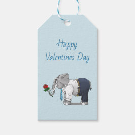 Etiquetas Para Regalos Feliz día de San Valentín a los elefantes