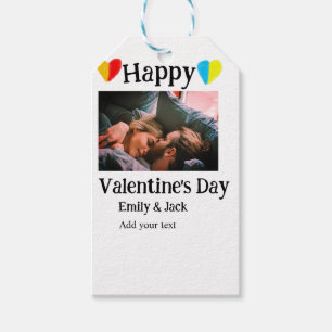 Etiquetas Para Regalos Feliz Día de San Valentín agregar foto de nombre d