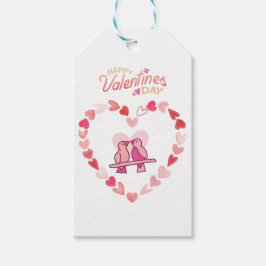 Etiquetas Para Regalos Feliz Día de San Valentín Amor Aves Corazón Rosa W