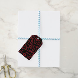 Etiquetas Para Regalos Feliz día de San Valentín Amor Elegante Rojo y Neg