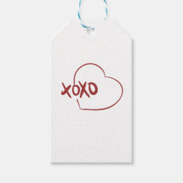 Etiquetas Para Regalos Feliz día de San Valentín Blanco Simple XOXO Amor
