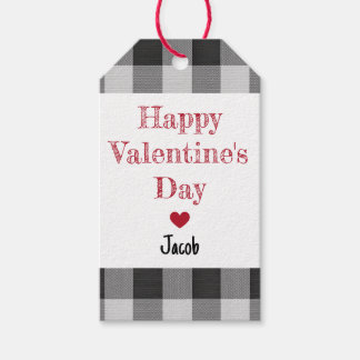 Etiquetas Para Regalos Feliz día de San Valentín chico de cuadros de Búfa