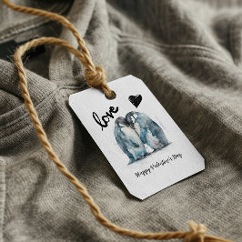 Etiquetas Para Regalos Feliz Día de San Valentín con amor a los pingüinos