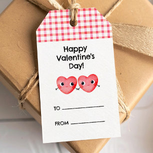 Etiquetas Para Regalos Feliz día de San Valentín con corazones de bebé li