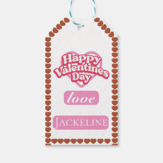 Etiquetas Para Regalos Feliz día de San Valentín corazón rojo moderno amo