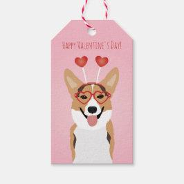 Etiquetas Para Regalos Feliz Día de San Valentín Corgi Dog