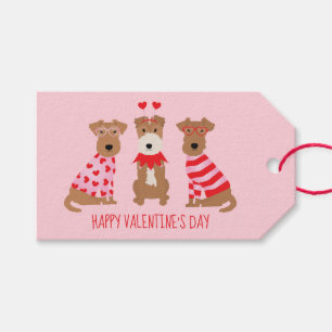 Etiquetas Para Regalos Feliz Día de San Valentín galés Wire Fox Terrier D