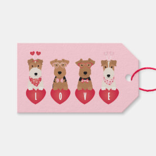 Etiquetas Para Regalos Feliz Día de San Valentín galés Wire Fox Terrier D