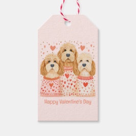 Etiquetas Para Regalos Feliz Día de San Valentín Goldendoodle Dogs
