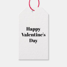 Etiquetas Para Regalos Feliz Día de San Valentín minimalista blanco negro