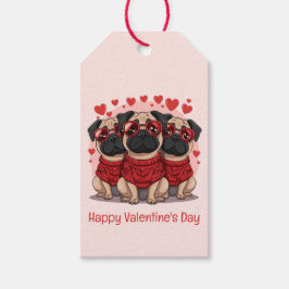 Etiquetas Para Regalos Feliz Día de San Valentín Perros Pug