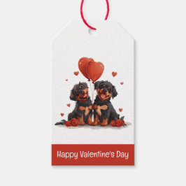 Etiquetas Para Regalos Feliz Día de San Valentín, perros Rottweiler
