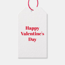 Etiquetas Para Regalos Feliz Día de San Valentín personalizado blanco roj