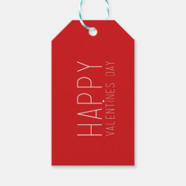 Etiquetas Para Regalos Feliz Día de San Valentín rojo