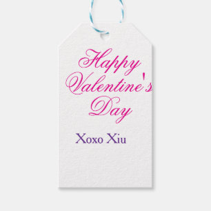 Etiquetas Para Regalos Feliz día de San Valentín rosa morado xoxo amor no