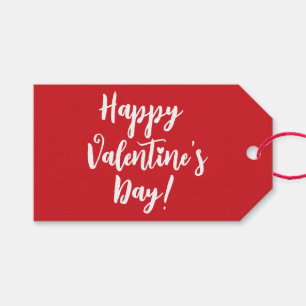 Etiquetas Para Regalos Feliz Día de San Valentín tipografía roja moderna 
