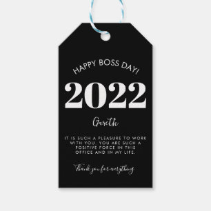 Etiquetas Para Regalos feliz día del jefe: gracias mensaje Gift Tags