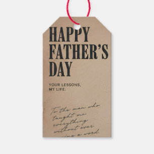 Etiquetas Para Regalos Feliz Día del Padre Carta Vintage y Abuelo